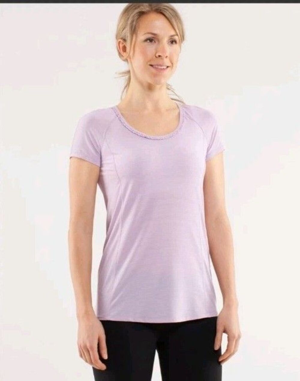 Lululemon Run Wild Short Sleeve Heathered Rose Quartz Pink Training Top Size S 4